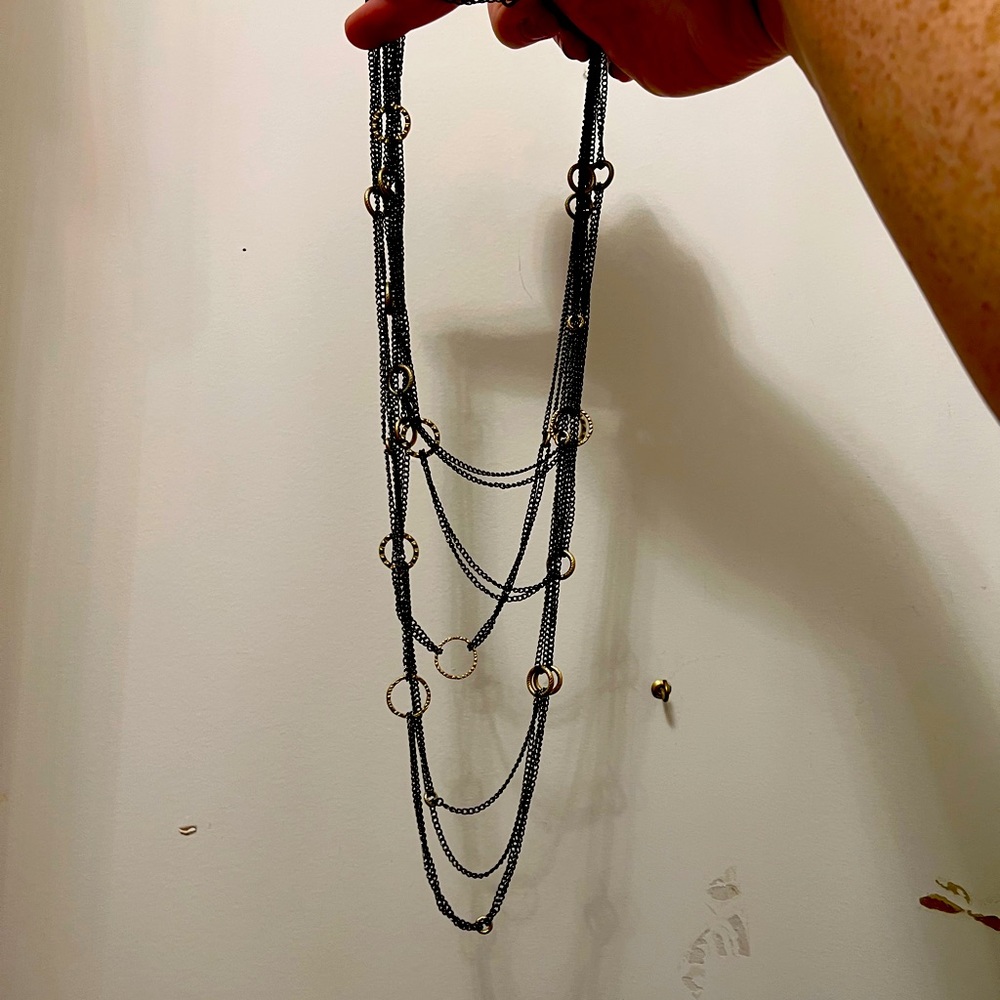 Gray chain link necklace